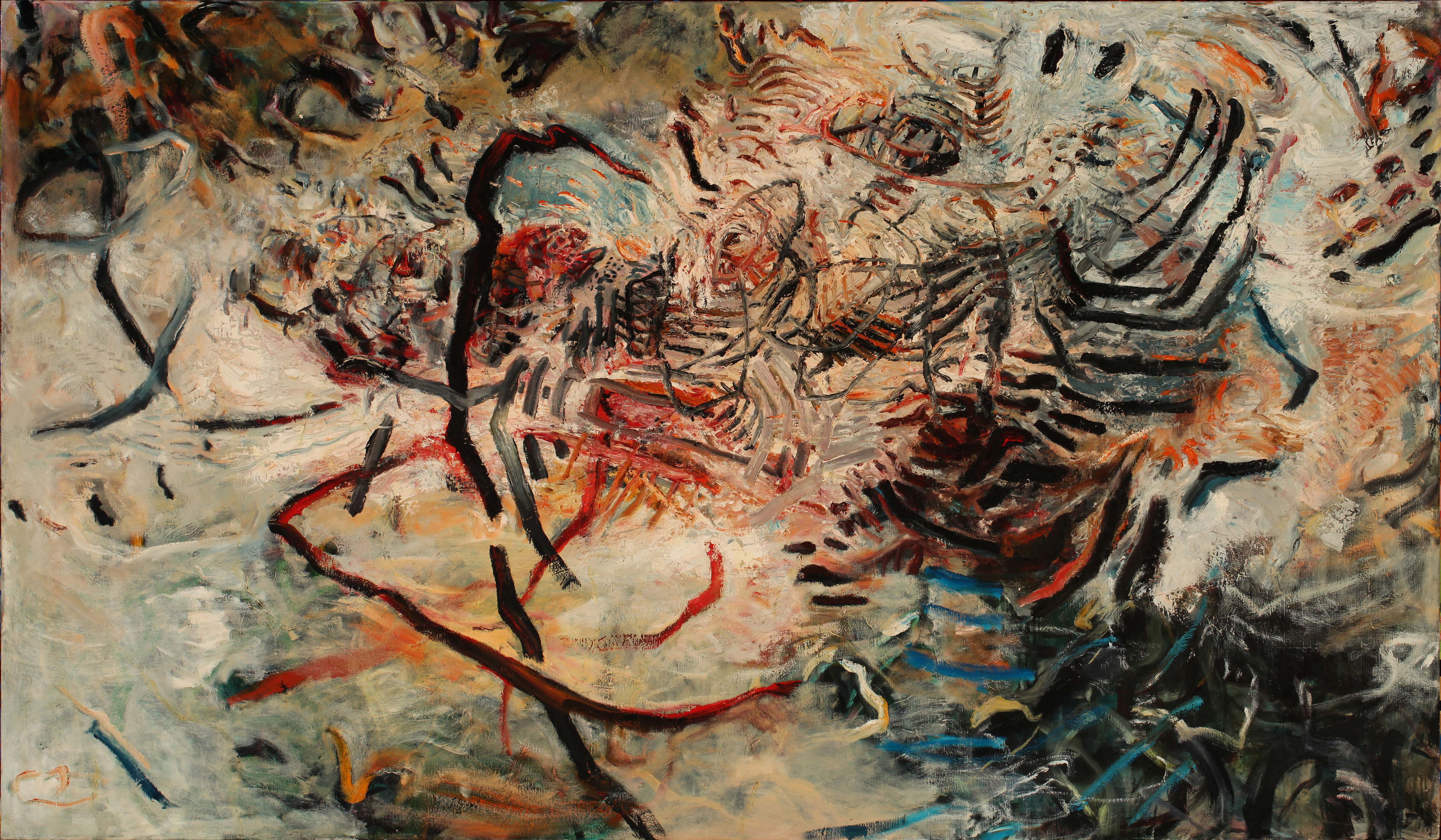The Voices of Lotus Series XXX, 68 x 96 inches, Oil on Canvas, 1991